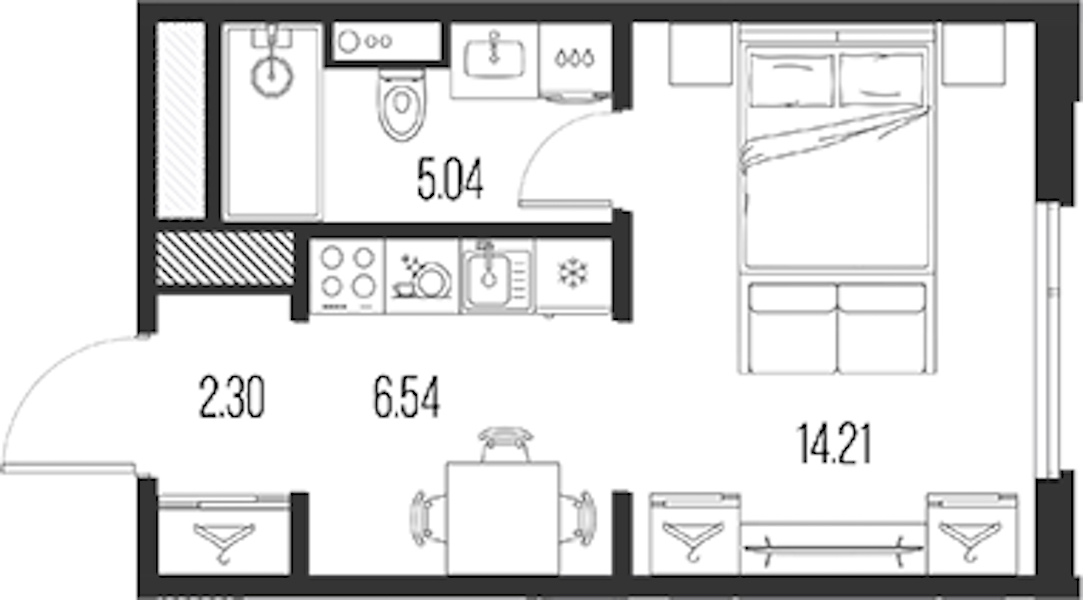 Квартира студия 28.09 м², 4/10 эт., ЖК «LEGENDA Васильевского»